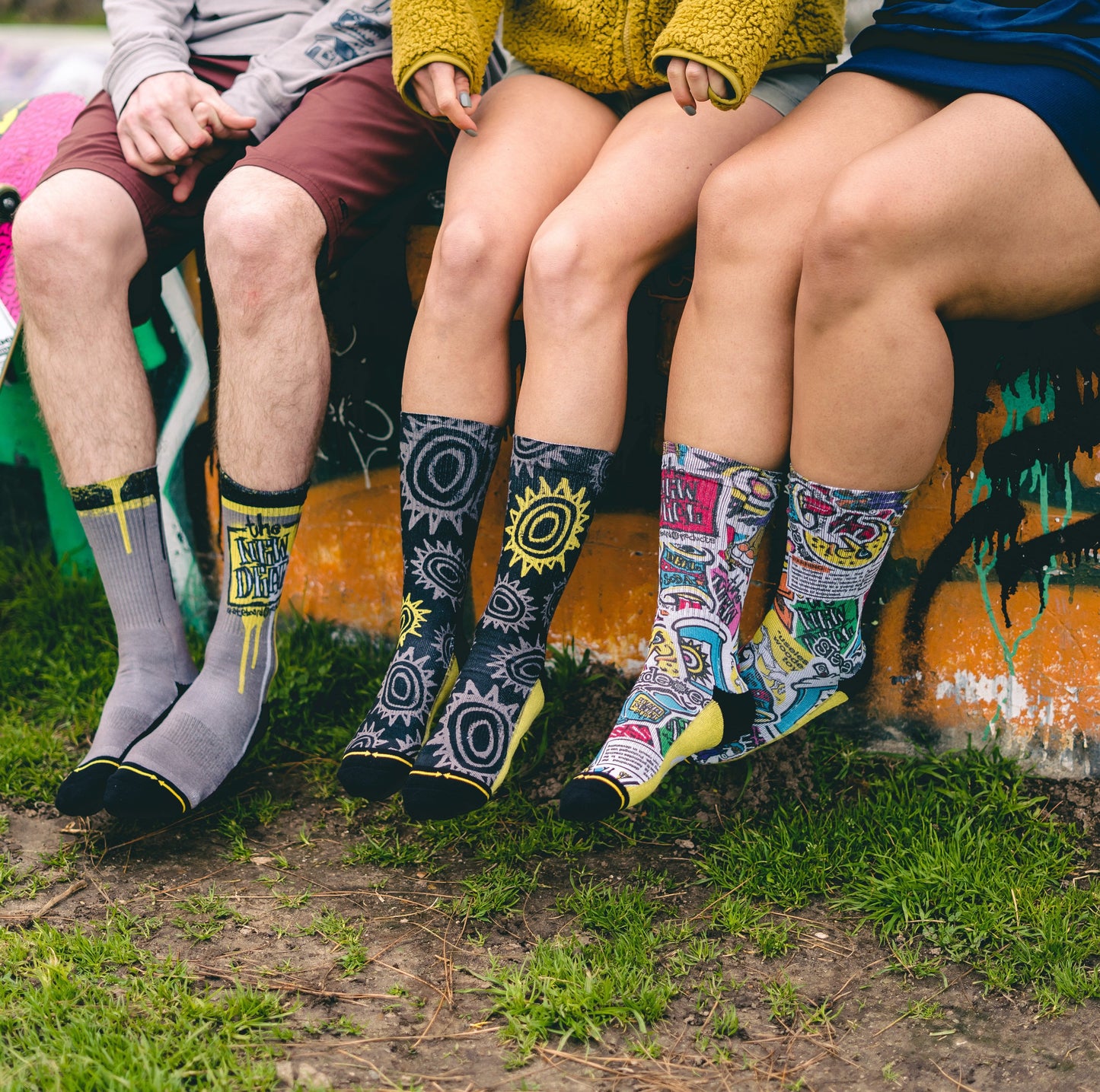 New Deal Napkin Logo Adult Crew Socks