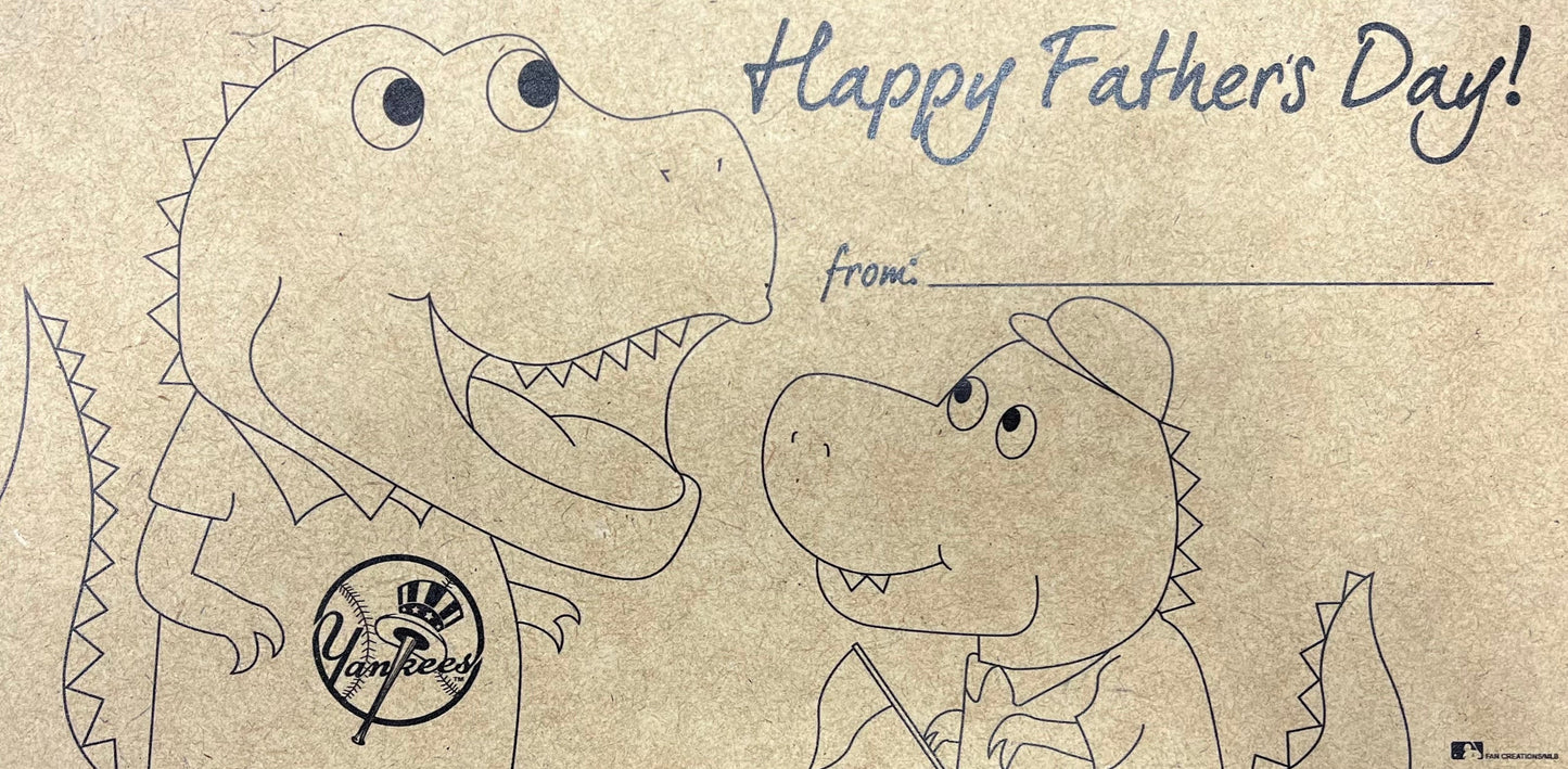 New York Yankees Father's Day Coloring 6" x 12" Wood Sign