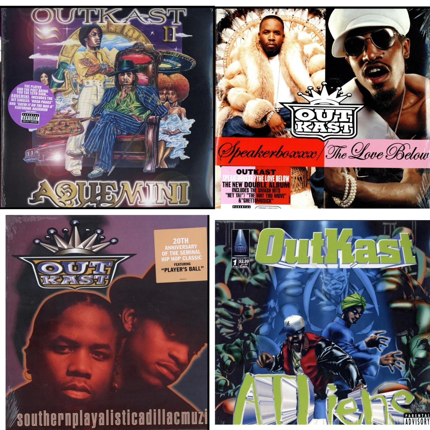 Outkast - Atliens & Aquemini & Speakerboxxx / Love Below & Southernplayalisticadillacmuzik - LP Vinyl Bundle