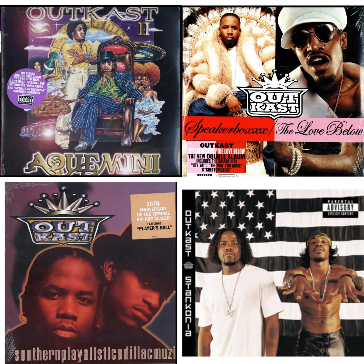 Outkast - Aquemini & Stankonia & Speakerboxxx / Love Below & Southernplayalisticadillacmuzik - LP Vinyl Bundle