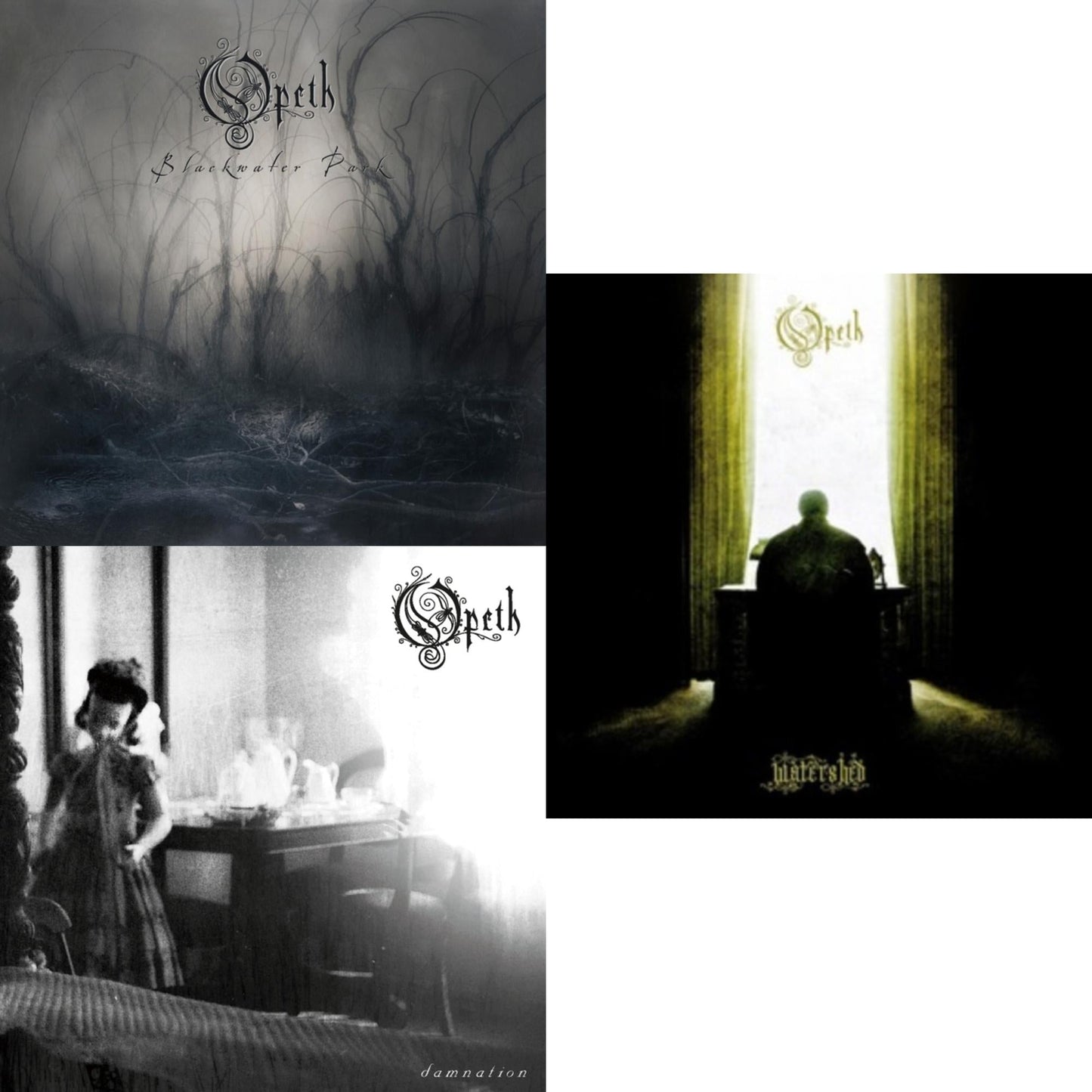 Opeth - Blackwater Park (20Th Anniversary Edition/2LP/White/Black Smokey Light Transparent Vinyl) & Damnation (20Th Anniversary Edition) (180G) & Watershed (Limited/180G)