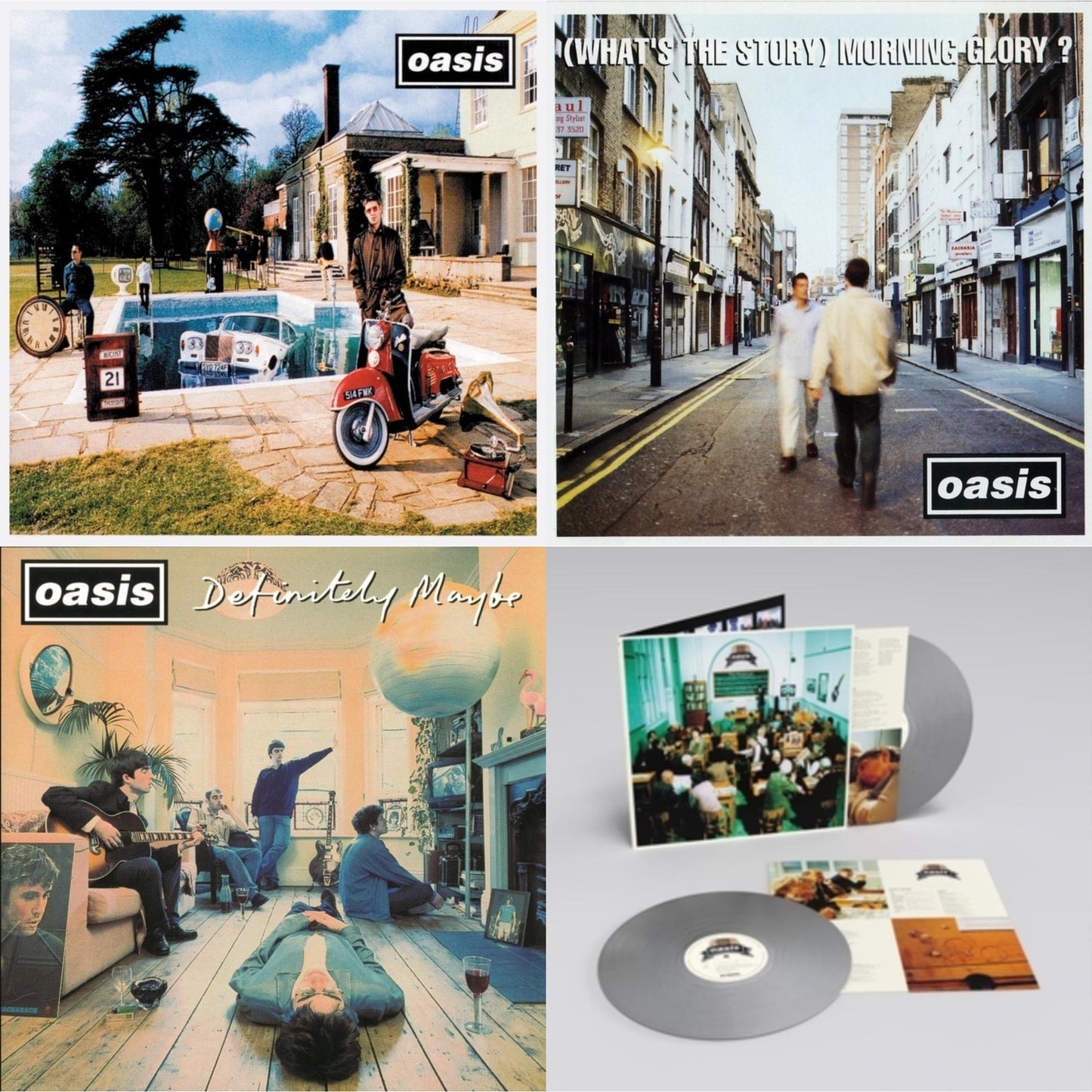 Oasis - Definitely Maybe & (What’S The Story) Morning Glory? & Be Here Now & Masterplan (Remastered Edition) (25Th Anniversary) (Silver Vinyl/2LP)