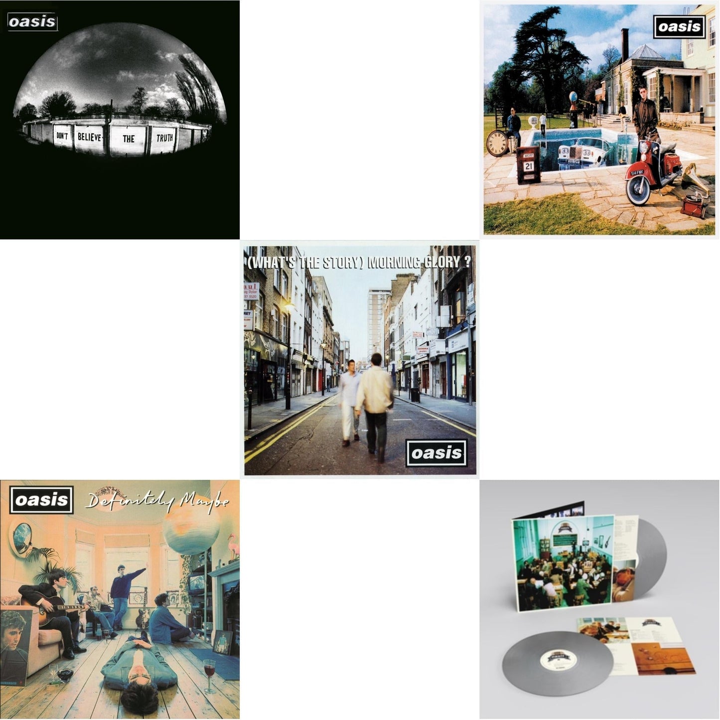 Oasis - Don't Believe The Truth (180G) & Definitely Maybe & (What’S The Story) Morning Glory? & Be Here Now & Masterplan (Remastered Edition) (25Th Anniversary) (Silver Vinyl/2LP)