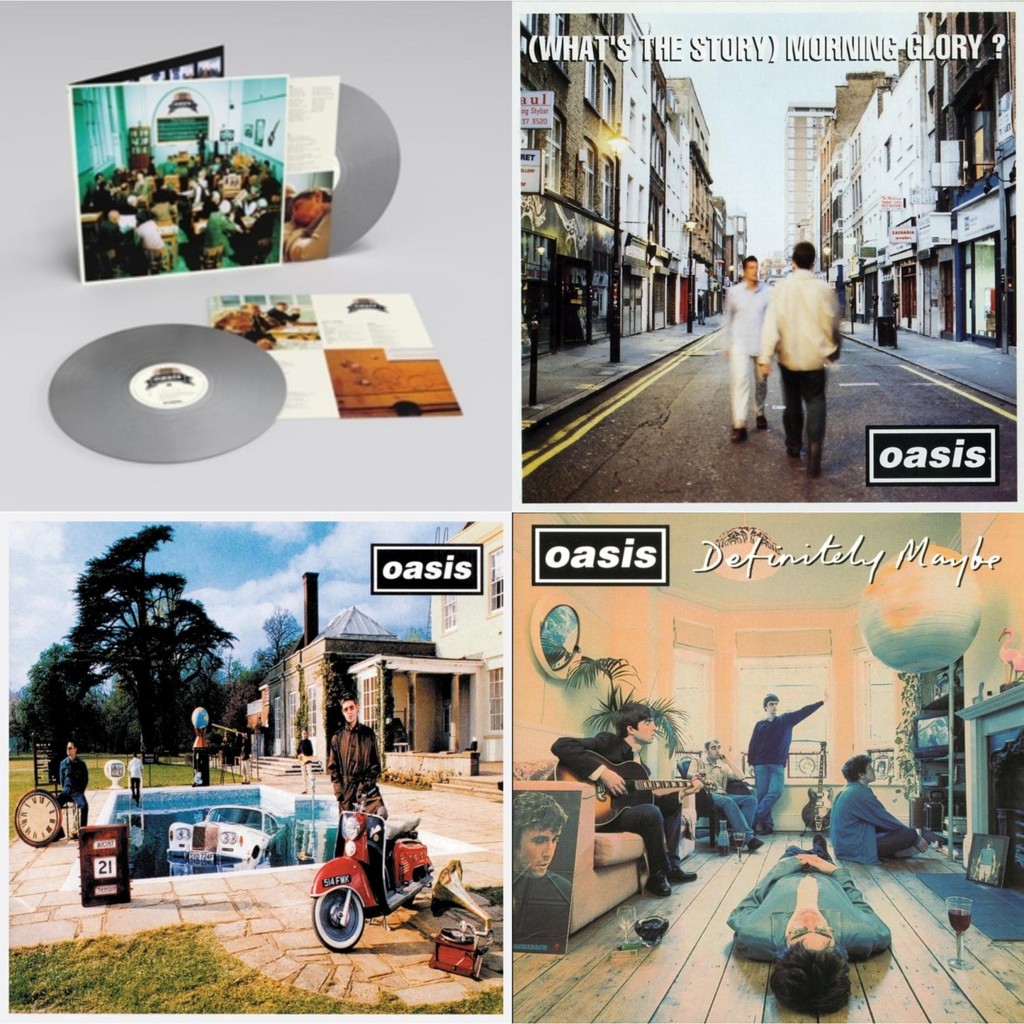 Oasis - Definitely Maybe & (What’S The Story) Morning Glory? & Be Here Now & Masterplan (Remastered Edition) (25Th Anniversary) (Silver Vinyl/2LP)