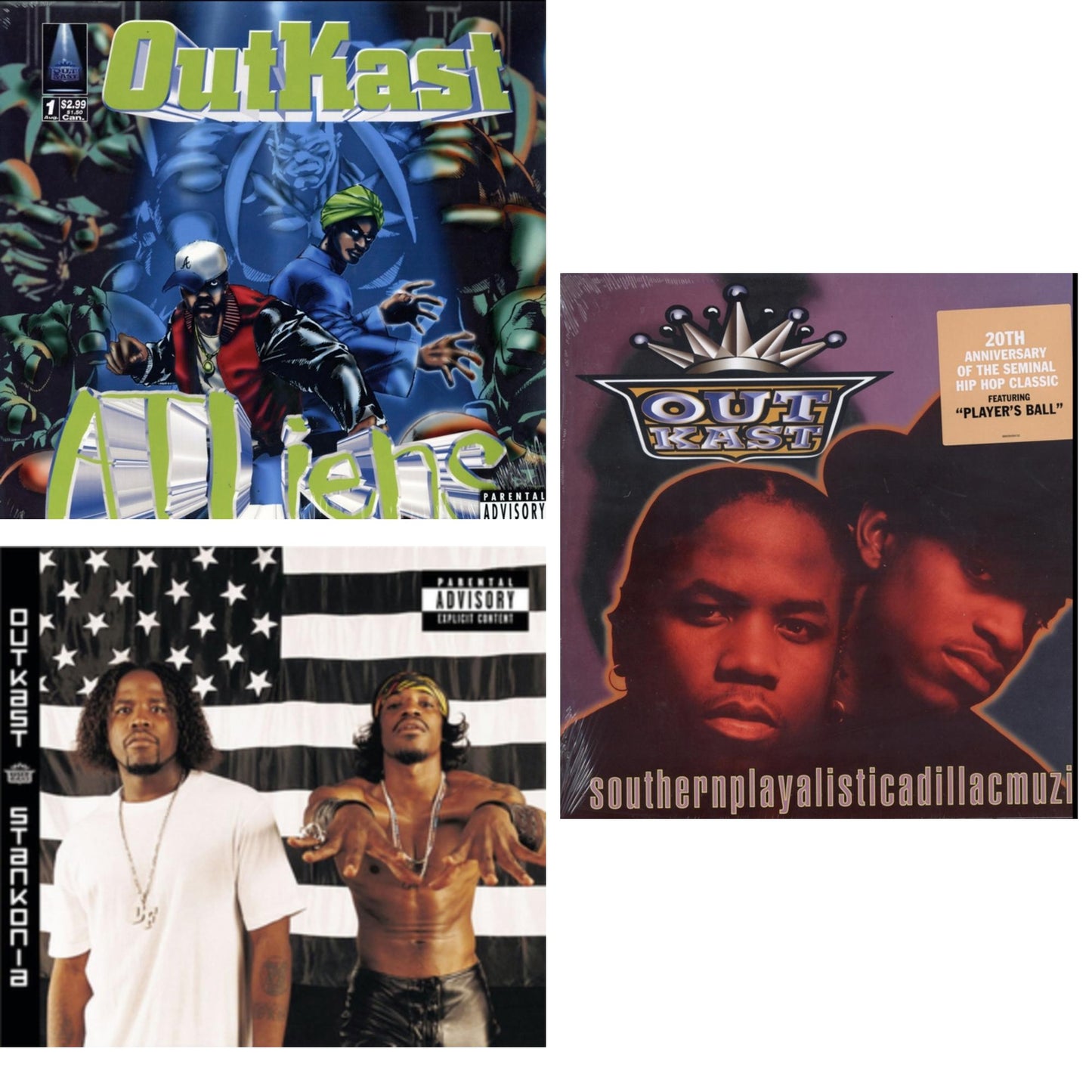 Outkast - Atliens & Stankonia & Southernplayalisticadillacmuzik - LP Vinyl Bundle