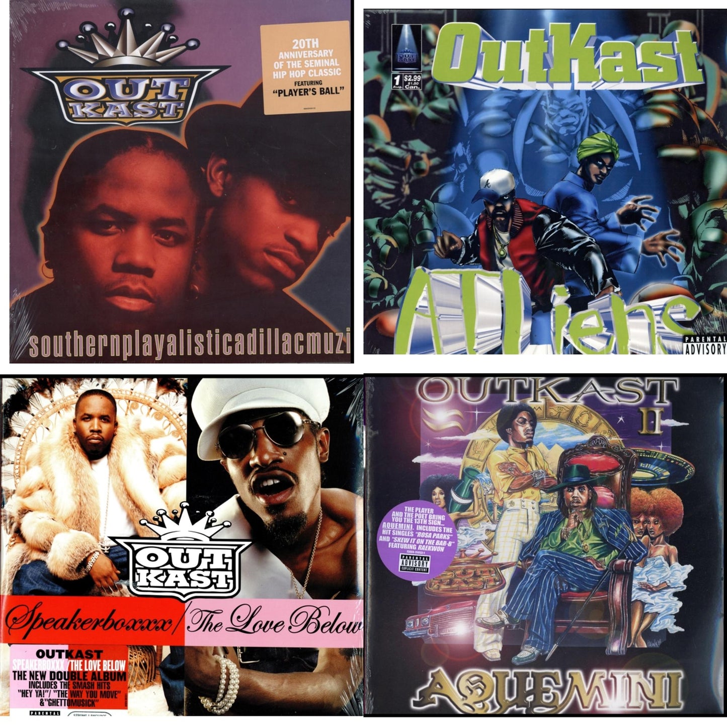 Outkast - Atliens & Aquemini & Speakerboxxx / Love Below & Southernplayalisticadillacmuzik - LP Vinyl Bundle