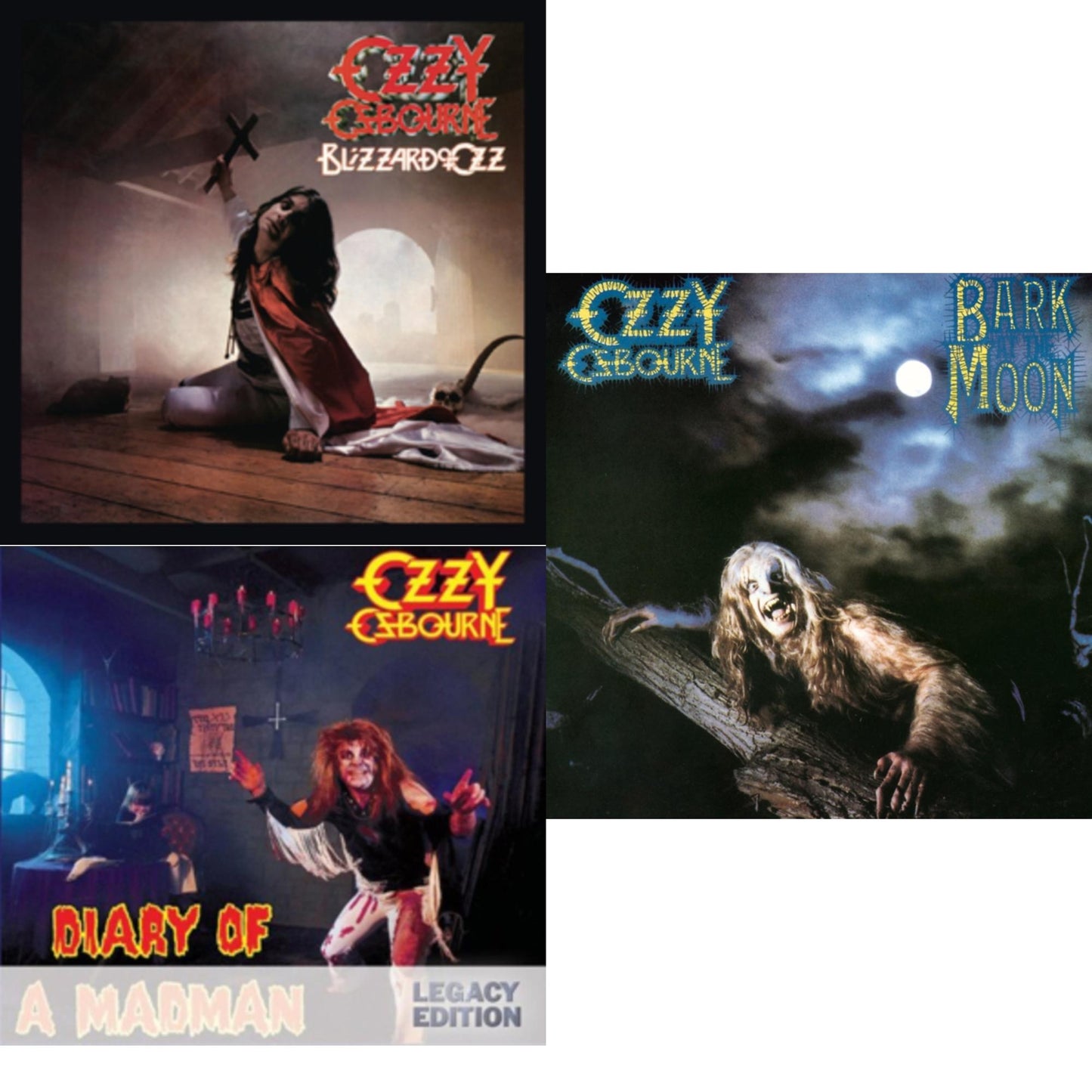 Ozzy Osbourne - Blizzard Of Ozz & Diary Of A Madman & Bark At The Moon - CD Bundle