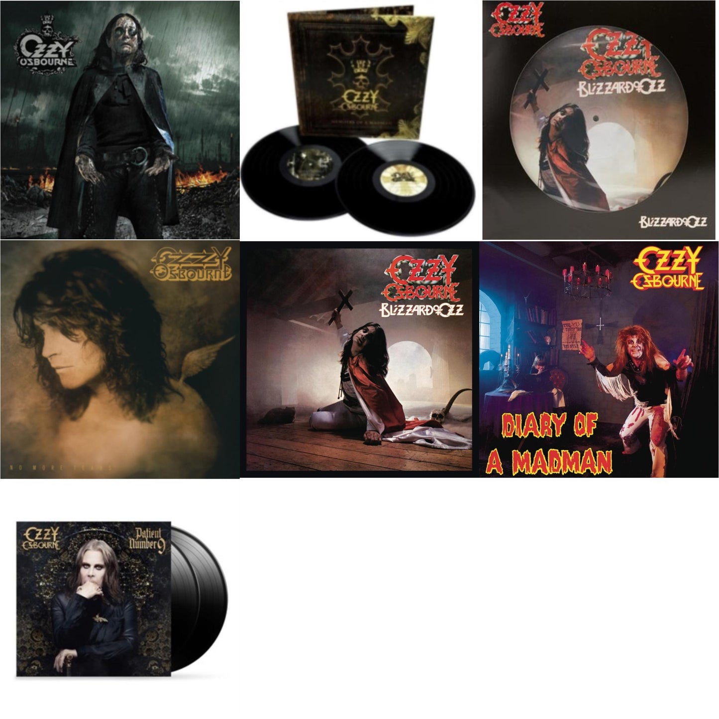 Ozzy Osbourne - No More Tears (2LP) & Patient Number 9 & Black Rain (2LP) & Blizzard Of Ozz (180G/30Th Anniversary Legacy Edition) & Diary Of A Madman (180G) & Blizzard Of Ozz (Picture Disc) & Memoirs Of A Madman (2LP/180G/Gatefold)