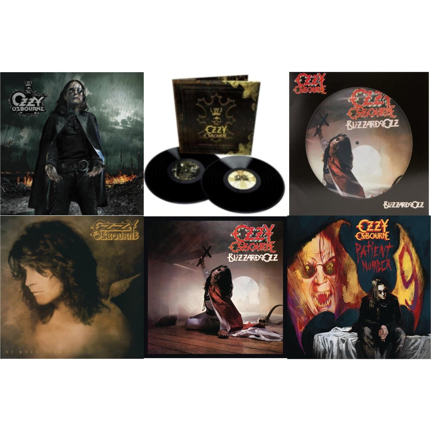 Ozzy Osbourne - No More Tears (2LP) & Black Rain (2LP) & Patient #9 (2LP/Alternative Todd Mcarlane Cover/Comic Book & Blizzard Of Ozz (180G/30Th Anniversary Legacy Edition) & Blizzard Of Ozz (Picture Disc) & Memoirs Of A Madman (2LP/180G/Gatefold)