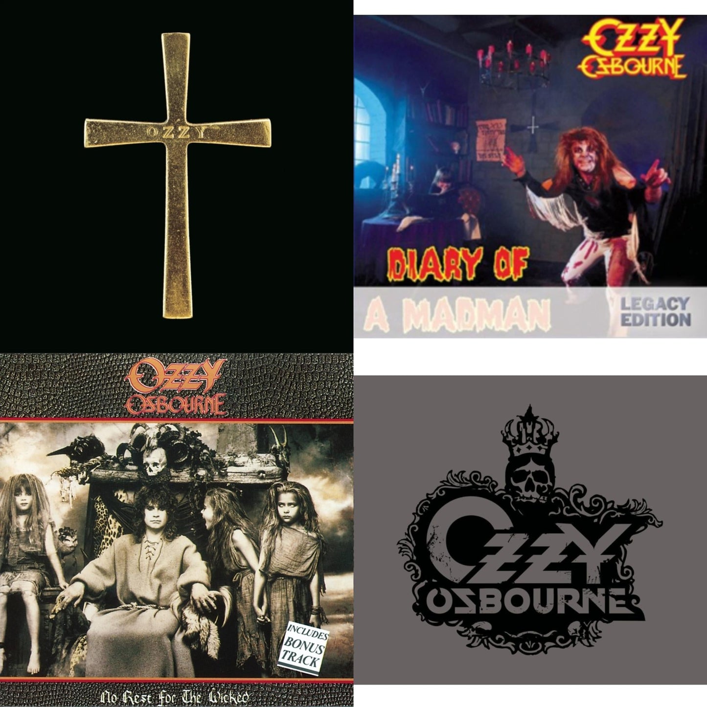 Ozzy Osbourne - Ozzman Cometh & Diary Of A Madman & No Rest For The Wicked & Black Rain - CD Bundle