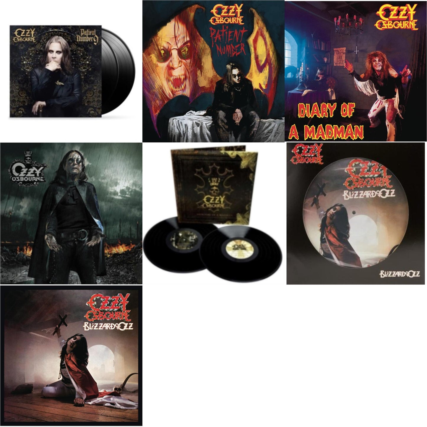 Ozzy Osbourne - Patient Number 9 & Black Rain (2LP) & Patient #9 (2LP/Alternative Todd Mcarlane Cover/Comic Book & Blizzard Of Ozz (180G/30Th Anniversary Legacy Edition) & Diary Of A Madman (180G) & Blizzard Of Ozz (Picture Disc) & Memoirs Of A