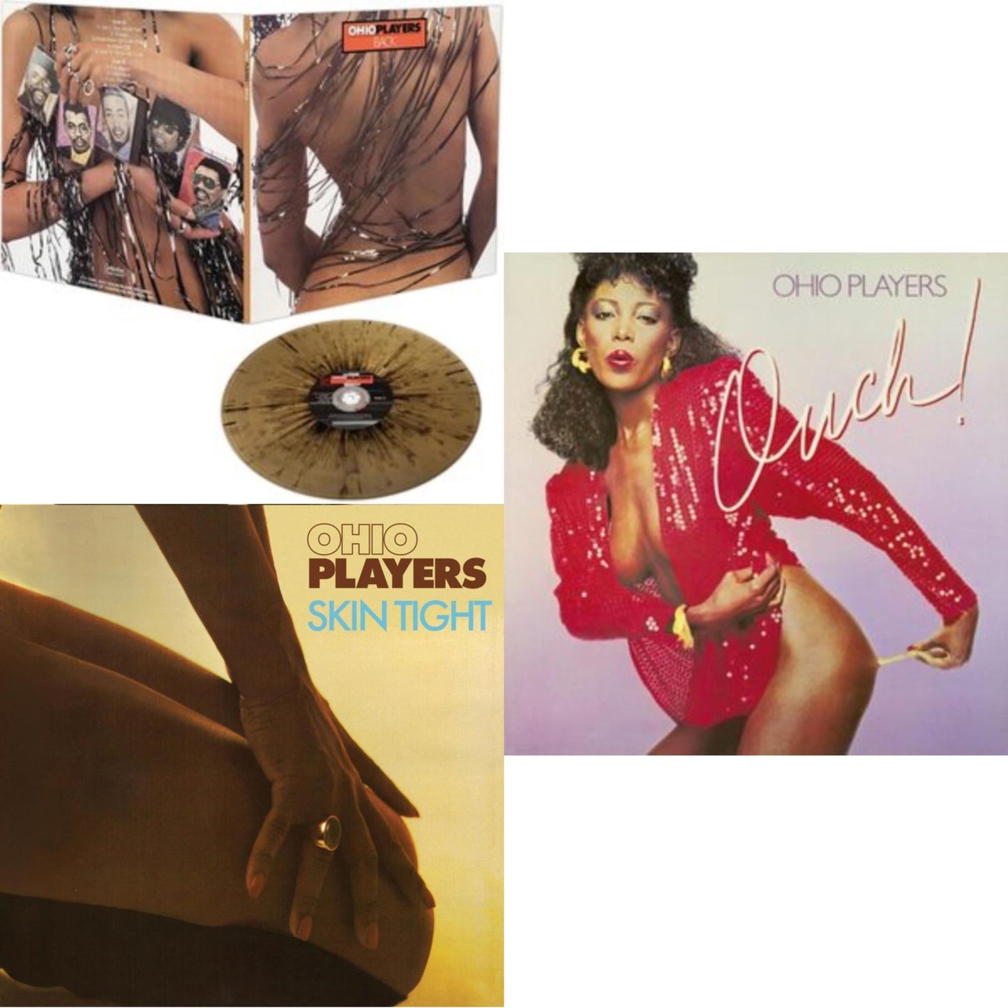 Ohio Players - Back (Black & Gold Splatter LP Vinyl) & Skin Tight (180G/Turquoise LP Vinyl/Limited Anniversary Edition/Gatefold Cover) & Ouch