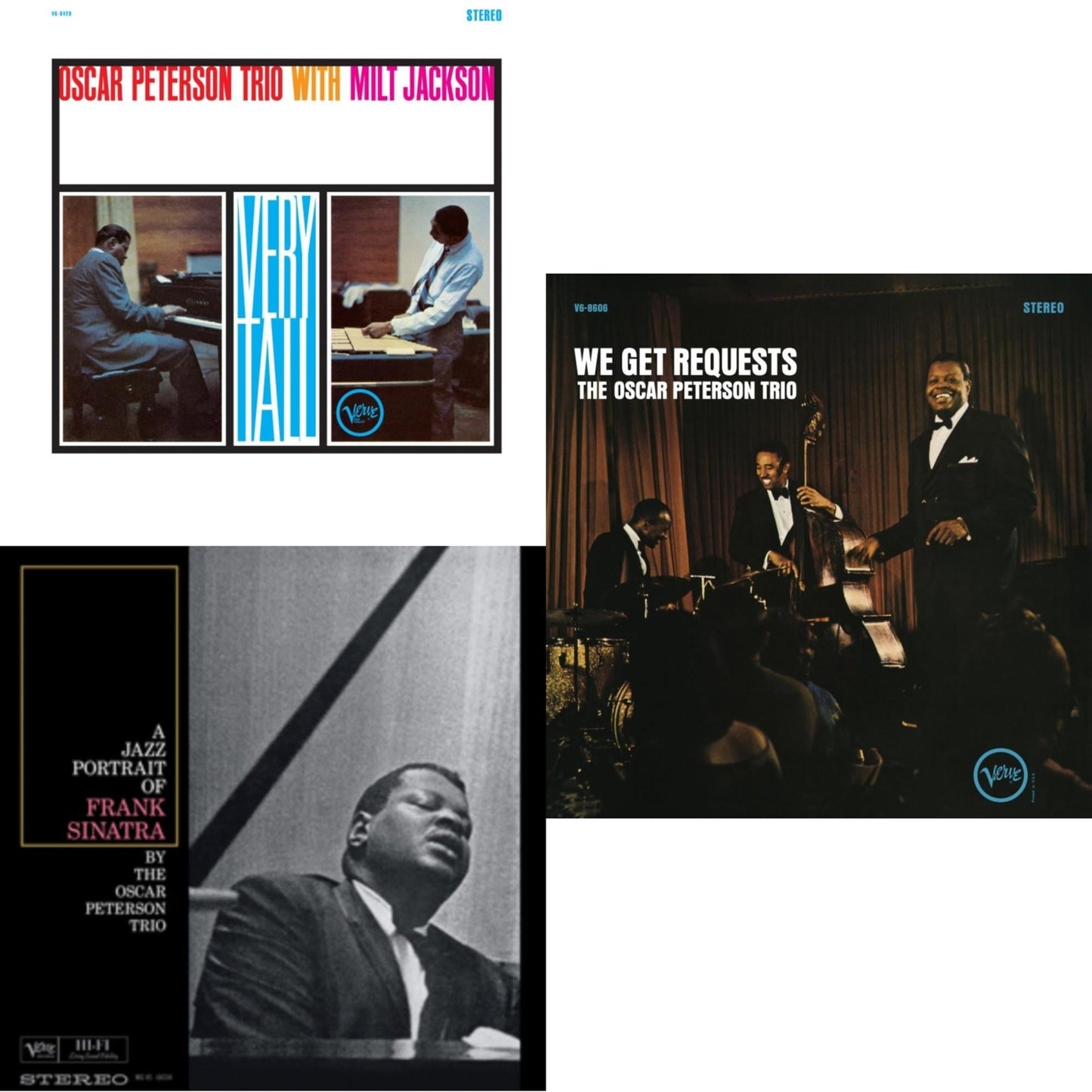Oscar Trio Peterson - We Get Requests (Verve Acoustic Sounds Series) & Very Tall (Verve Acoustic Sound Series) & Jazz Portrait Of Frank Sinatra (Verve By Request Series) - LP Vinyl Bundle