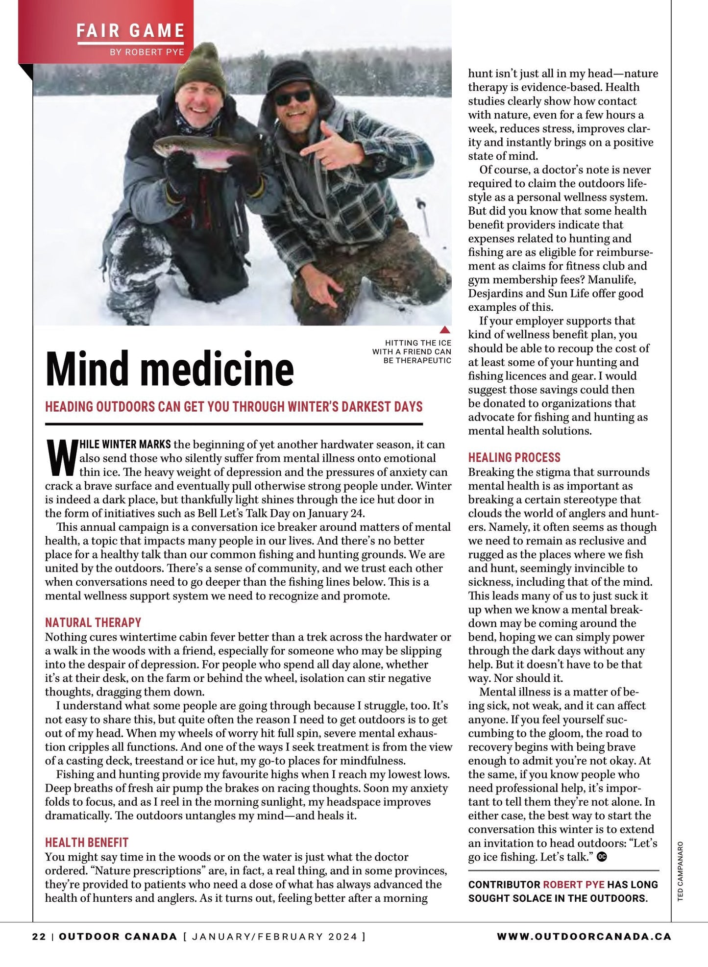 Outdoor Canada - Your Winter 2024 Expert Hardwater Action Guide: 4 Awesome Ice-Fishing Munchies, Great Gear For Winter Anglers, Prairie Lunker Tactics, Top Waterfowl Shotshells & More!