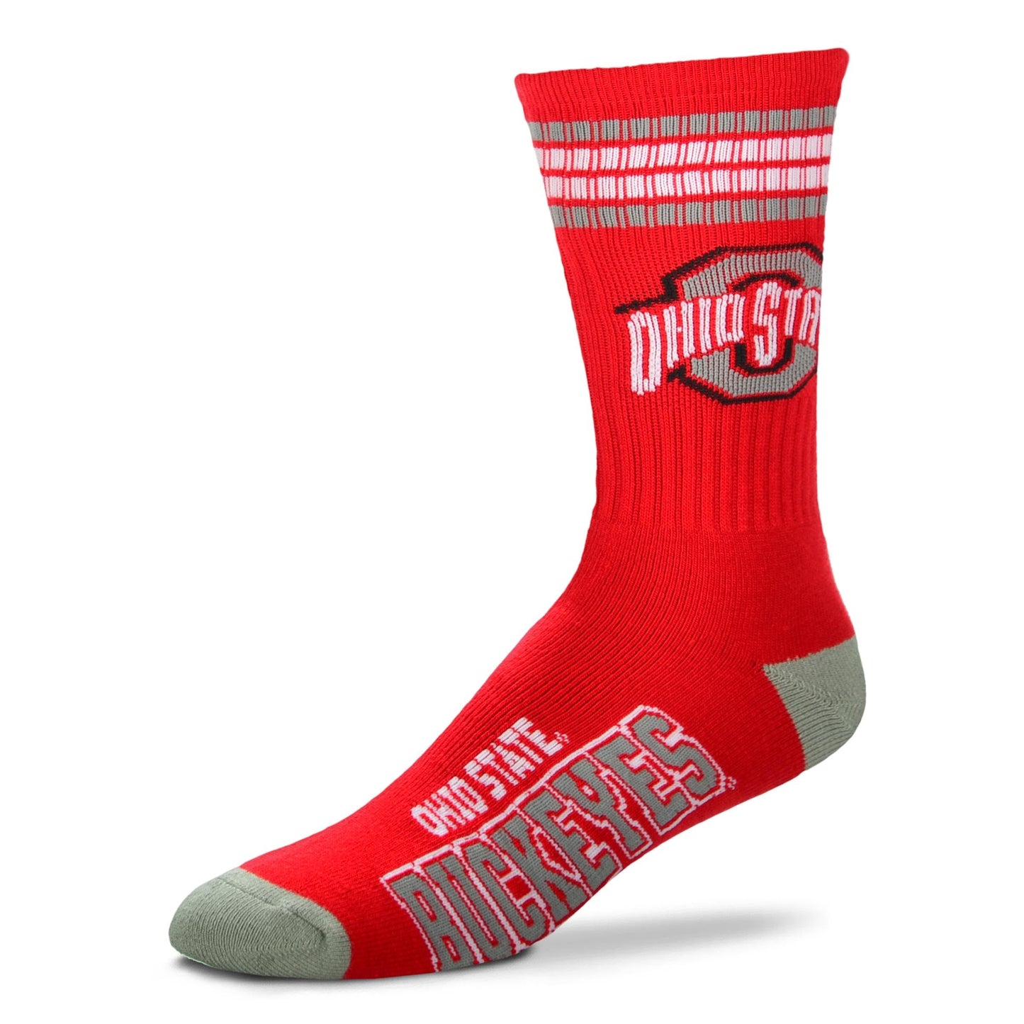 Ohio State Buckeyes Men's 4 Stripe Deuce Socks