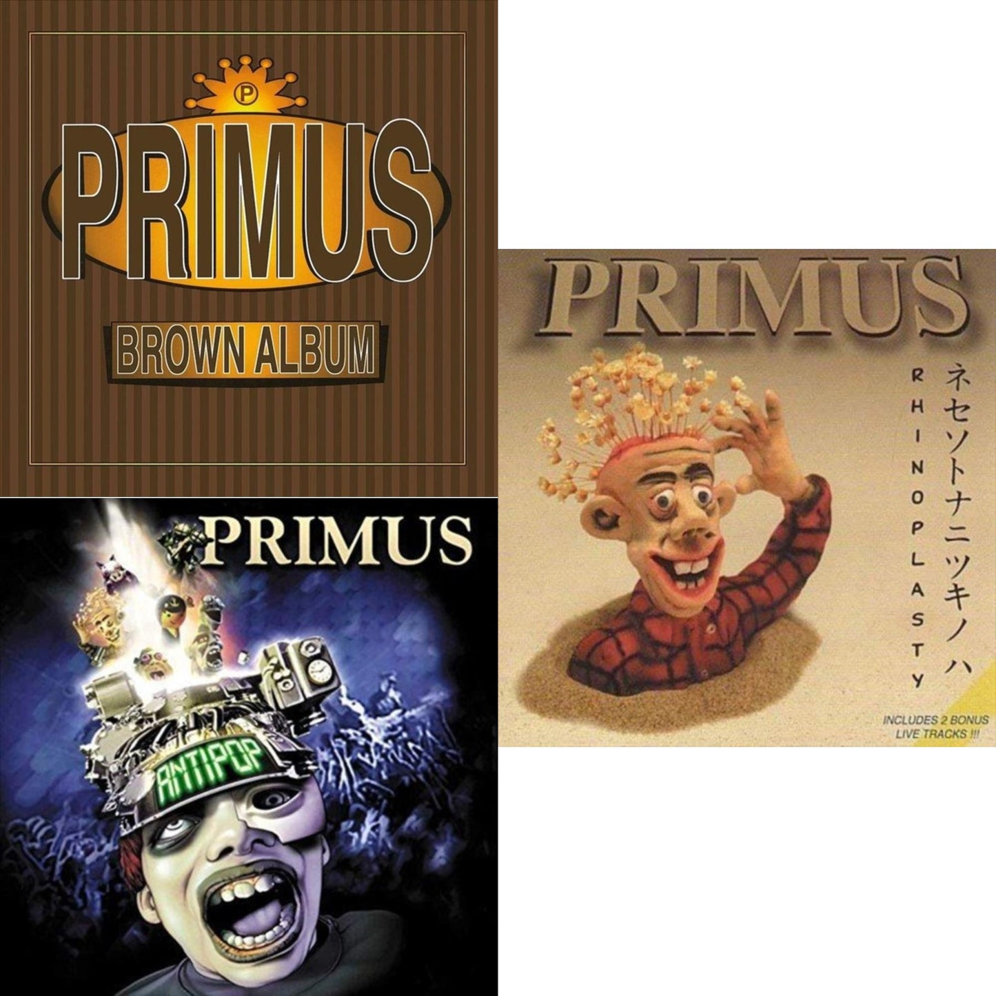 Primus - Brown Album (2LP) & Antipop (2 LP) & Rhinoplasty (2 LP)
