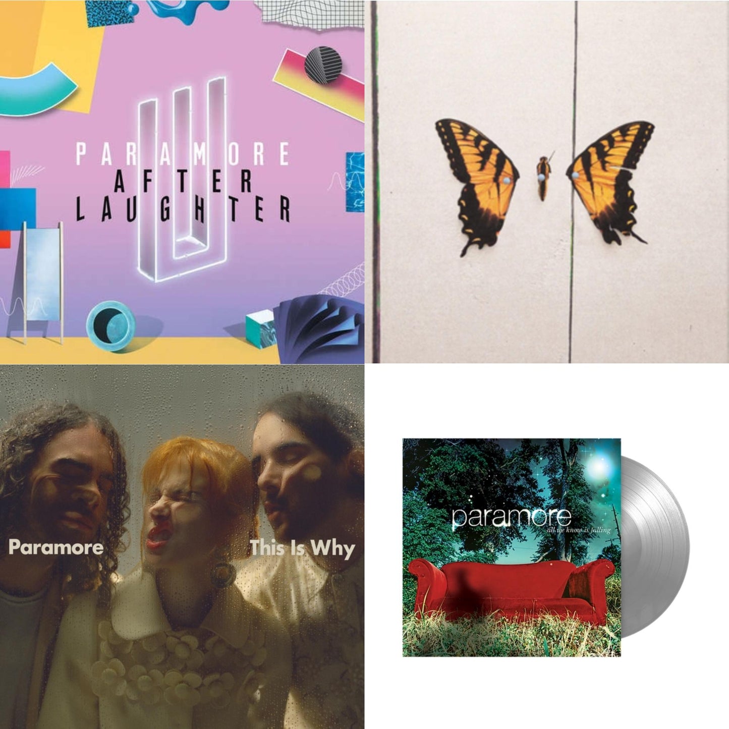 Paramore - This Is Why & All We Know Is Falling (Silver LP Vinyl) & After Laughter (Black & White Marble LP Vinyl/Dl Card) (I) & Brand New Eyes