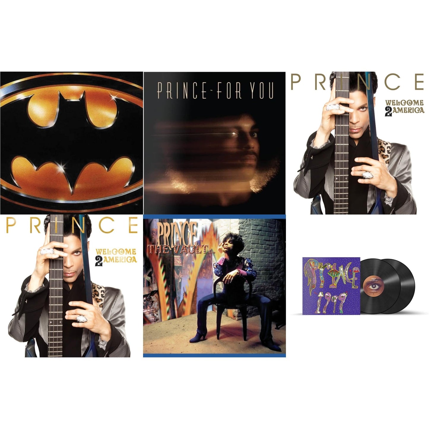 Prince - Batman Ost & For You & Welcome 2 America (Deluxe/2LP/CD/Blu-Ray) & Welcome 2 America (2LP) & Vault - Old Friends 4 Sale & 1999 (X)