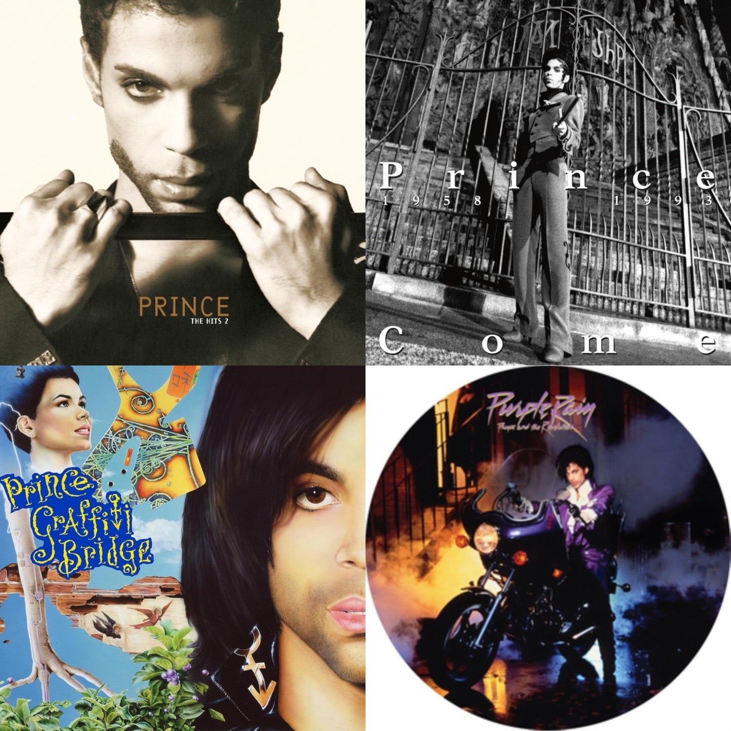 Prince - Purple Rain Ost (Picture Disc) & Come & Hits 2 (X) (2LP) & Music From Graffiti Bridge (X) (2LP)