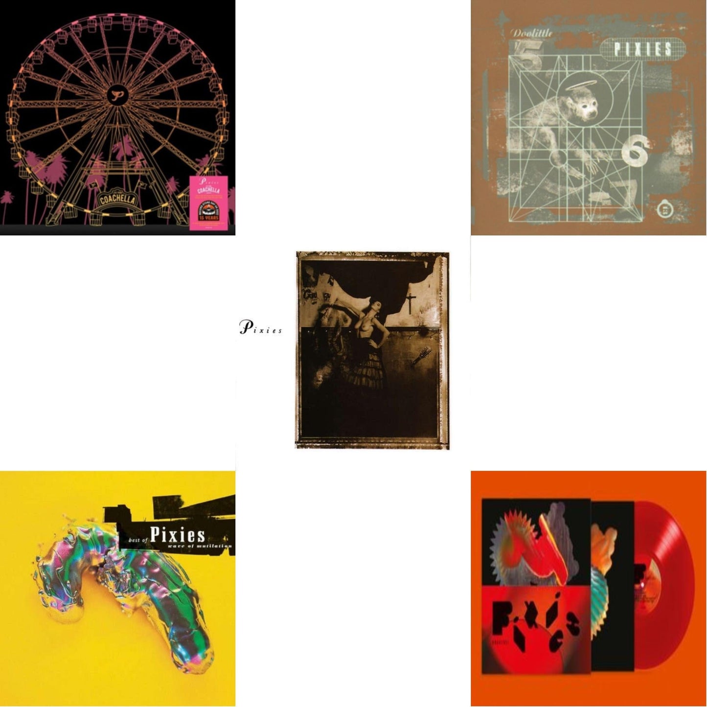Pixies - Doggerel & Live At Coachella 2004 (140G/Orange & Yellow Marbled LP Vinyl/Etching D-Side) & Surfer Rosa & Doolittle & Wave Of Mutilation: Best Of Pixies