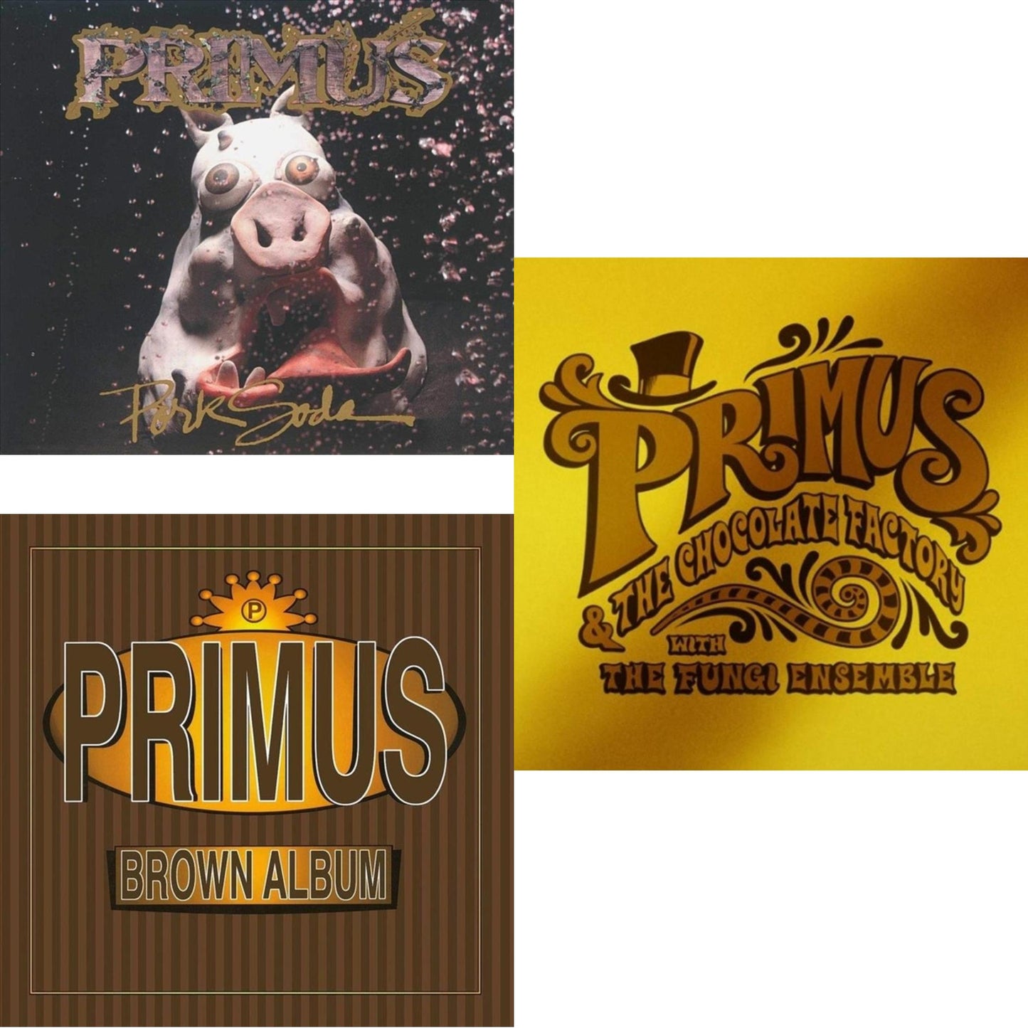Primus - Pork Soda (2LP) & Brown Album (2LP) & Primus & The Chocolate Factory With The Fungi Ensemble (Gold LP Vinyl)