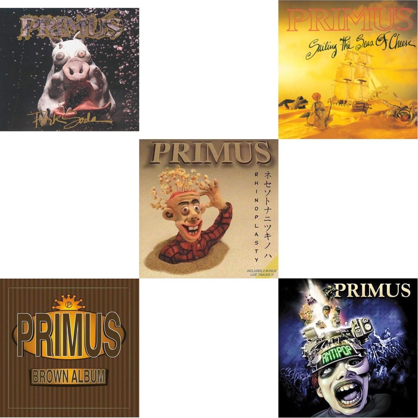 Primus - Pork Soda (2 LP) & Brown Album (2LP) & Rhinoplasty (2 LP) & Sailing Seas Of Cheese & Antipop (2 LP)