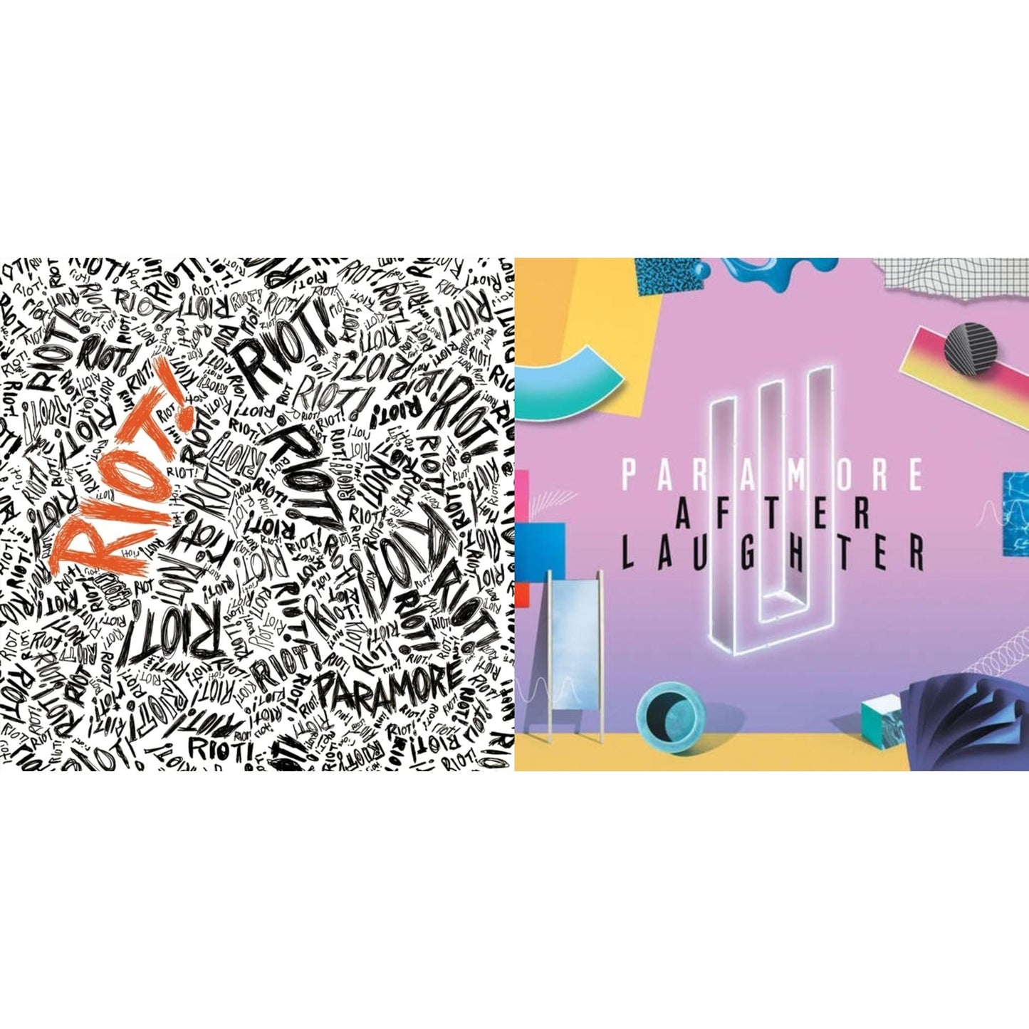 Paramore - Riot! (Fbr 25Th Anniversary Edtion/Silver LP Vinyl) & After Laughter (Black & White Marble LP Vinyl/Dl Card) (I)