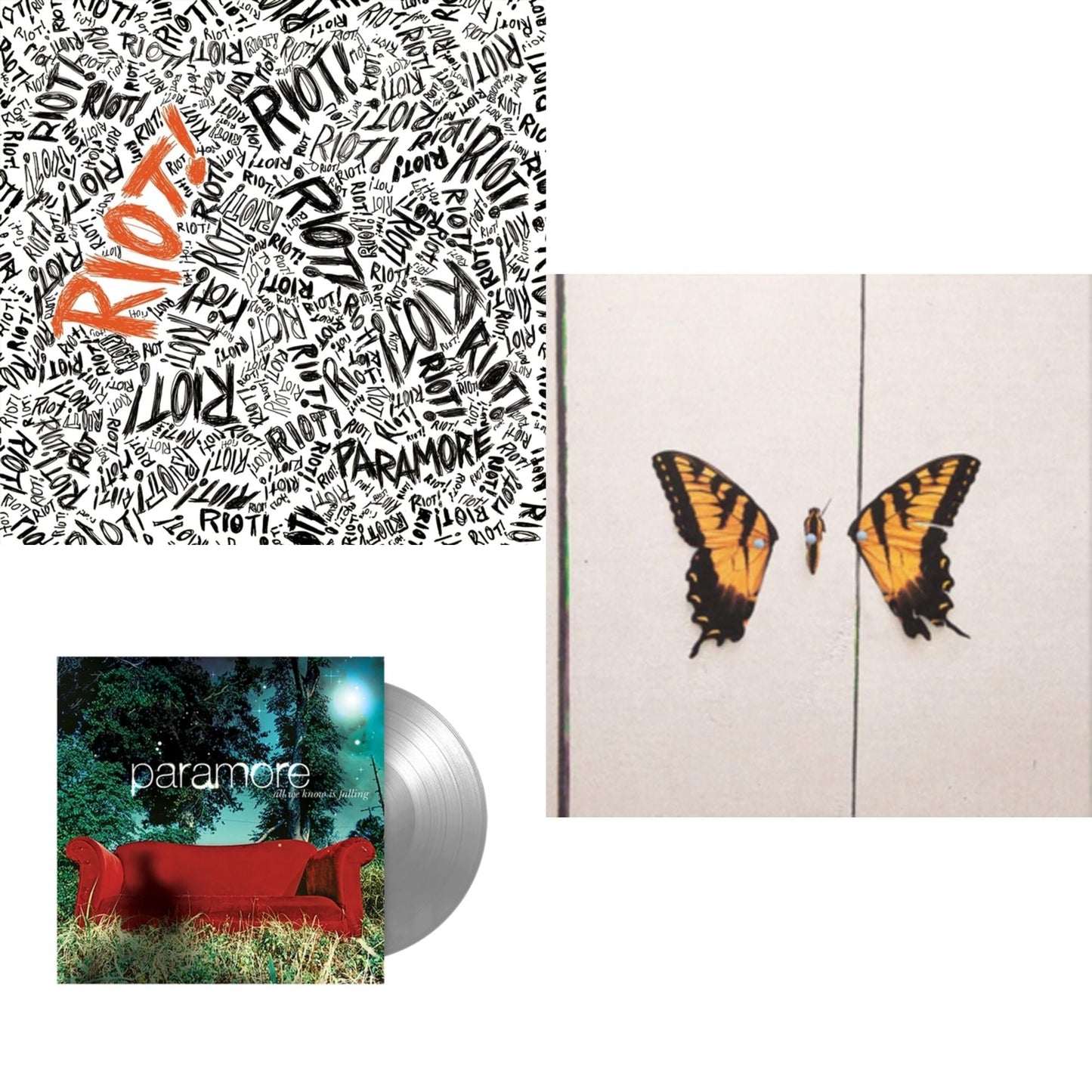 Paramore - All We Know Is Falling (Silver LP Vinyl) & Riot! (Fbr 25Th Anniversary Edtion/Silver LP Vinyl) & Brand New Eyes