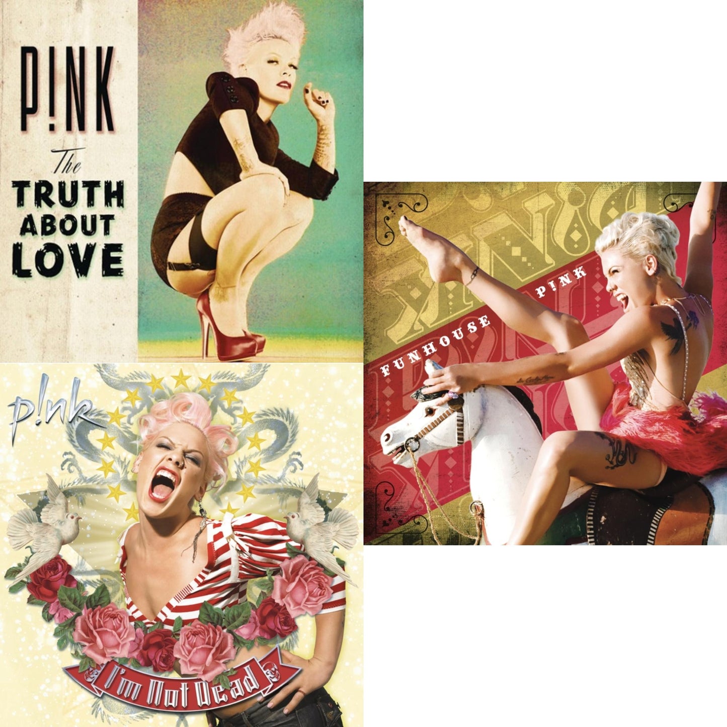 Pink - Truth About Love & I’M Not Dead (Pink LP Vinyl)V & Funhouse (Yellow LP Vinyl)(Dl Code)