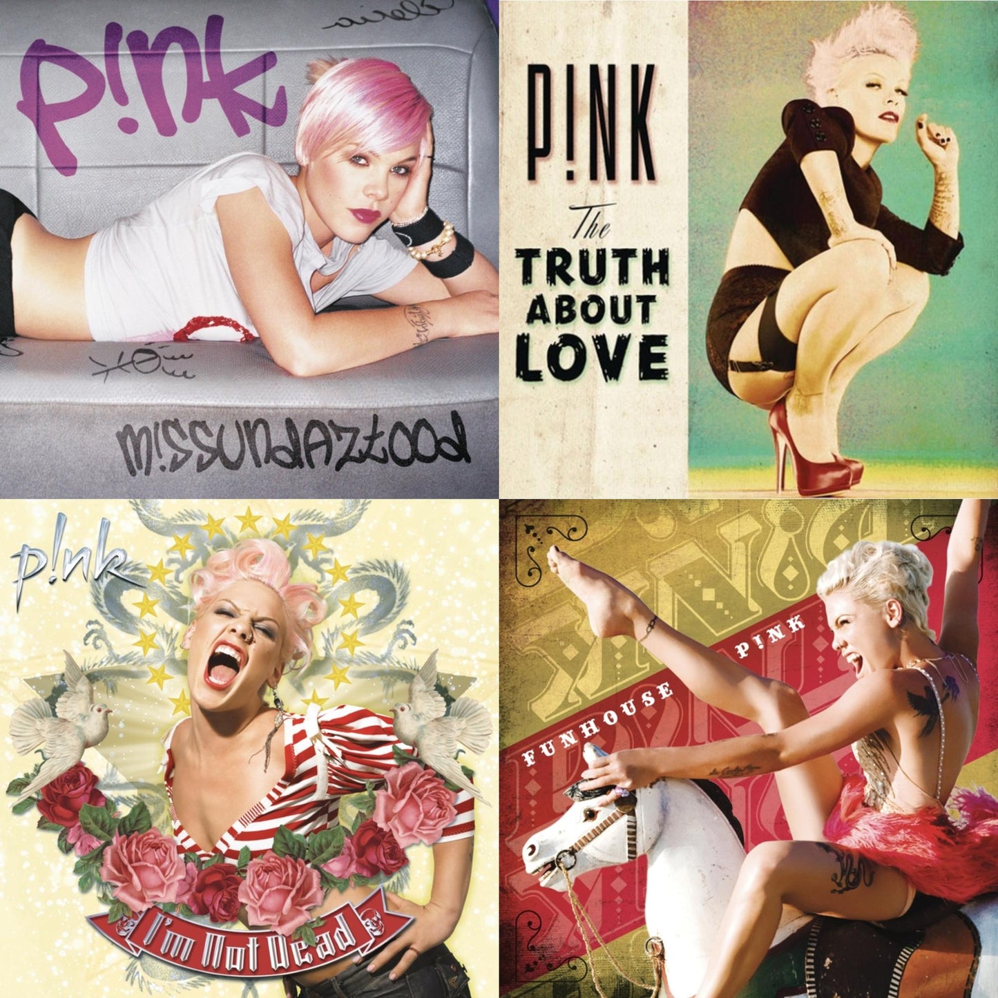 Pink - Missundaztood (2LP/140G) & Truth About Love & I’M Not Dead (Pink LP Vinyl)V & Funhouse (Yellow LP Vinyl)(Dl Code)