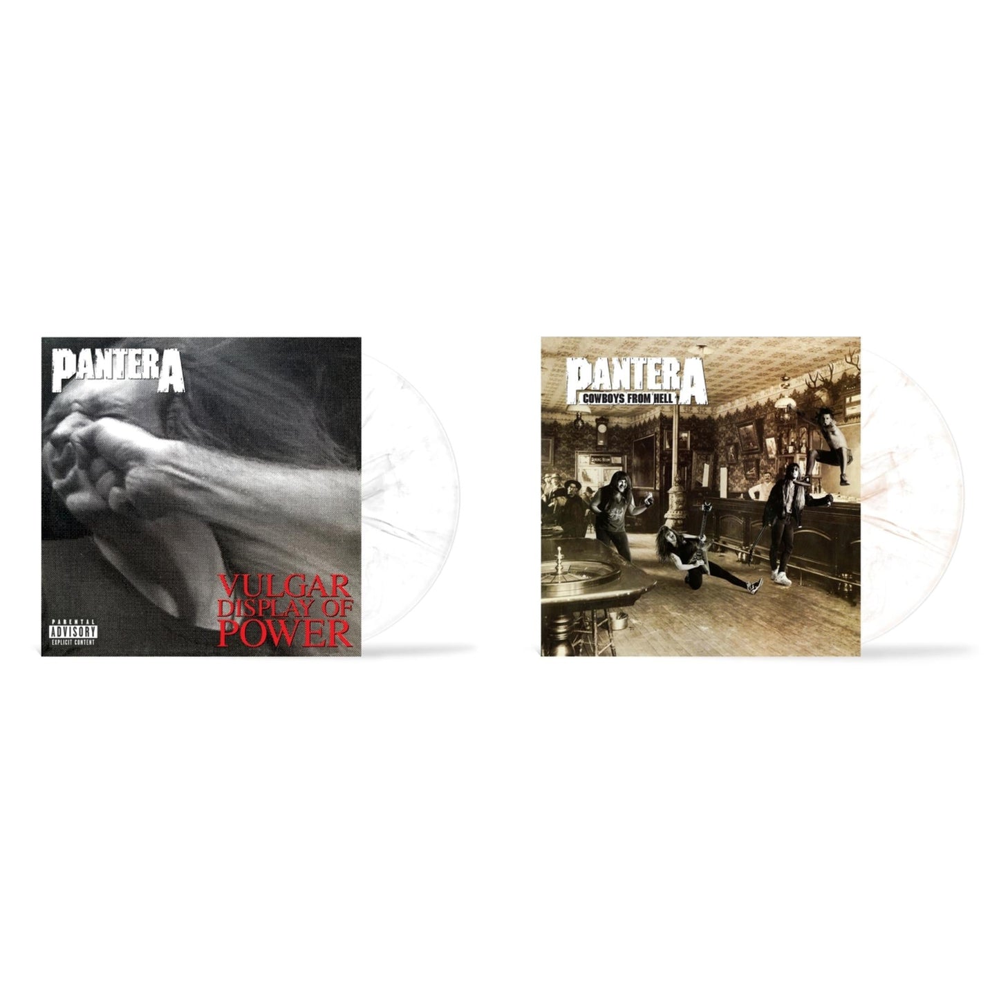 Pantera - Cowboys From Hell (Marbled Brown LP Vinyl) (I) & Vulgar Display Of Power (Marbled Black/Grey LP Vinyl) (I)