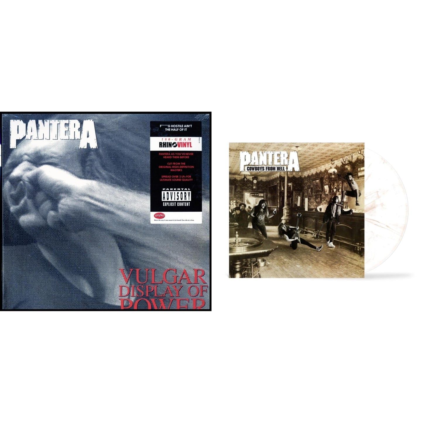 Pantera - Cowboys From Hell (Marbled Brown LP Vinyl) (I) & Vulgar Display Of Power