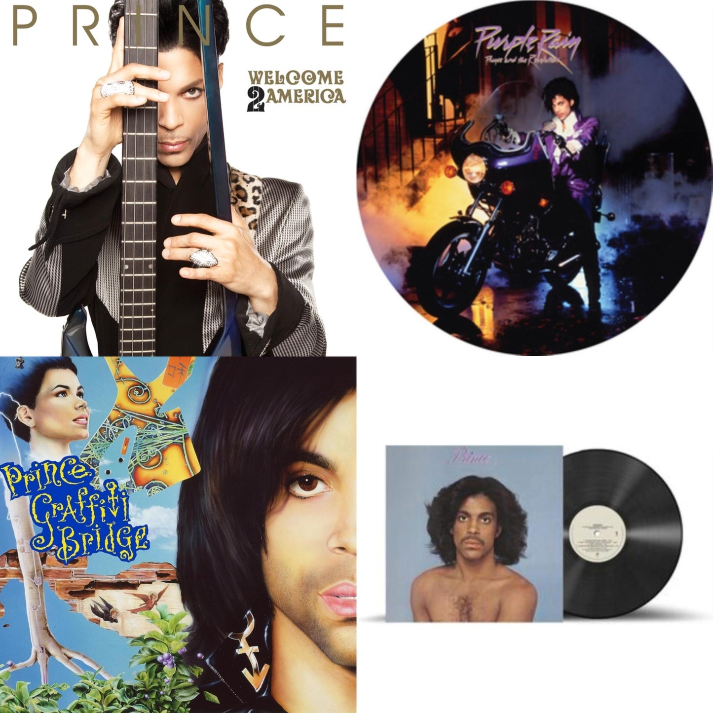 Prince - Purple Rain Ost (Picture Disc) & Prince (X) & Welcome 2 America (Deluxe/2LP/CD/Blu-Ray) & Music From Graffiti Bridge (X) (2LP)