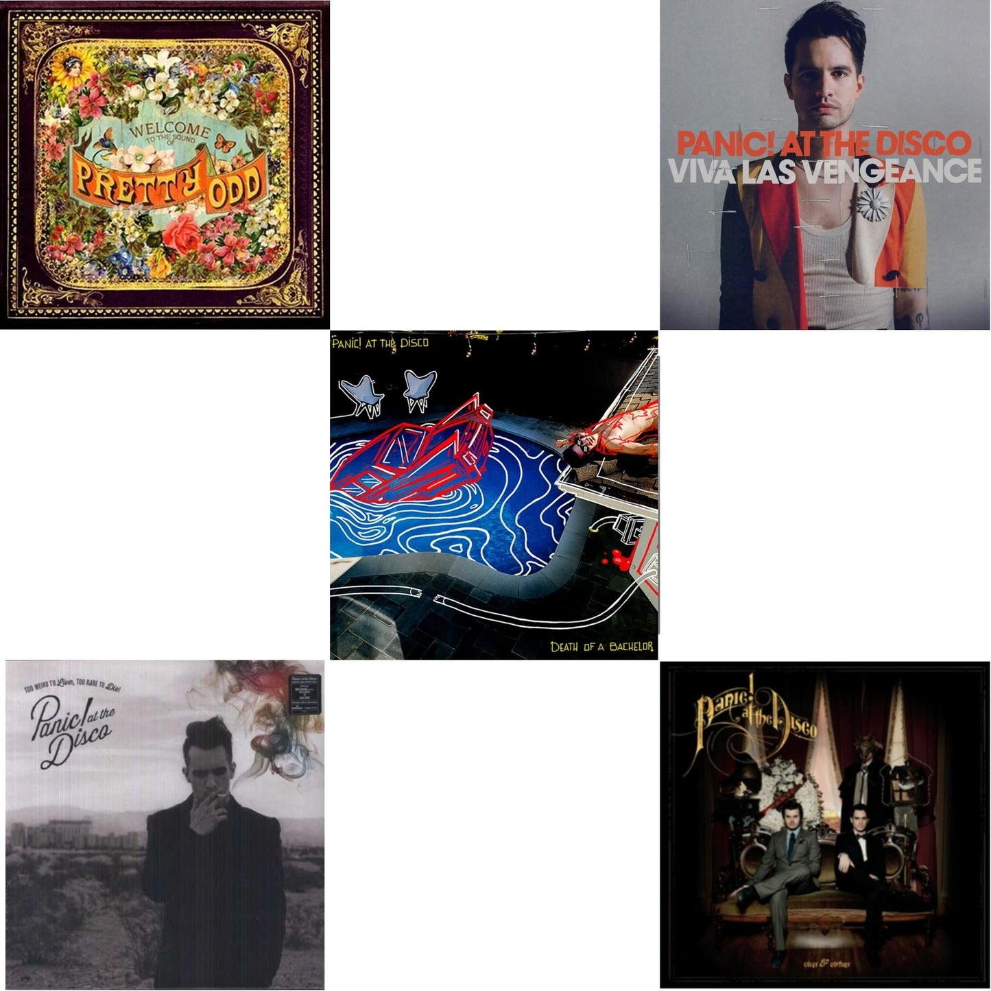 Panic! At The Disco - Pretty Odd & Too Weird To Live Too Rare To Die & Death Of A Bachelor (Fbr 25Th Anniversary/Silver LP Vinyl) & Viva Las Vengeance & Vices & Virtues