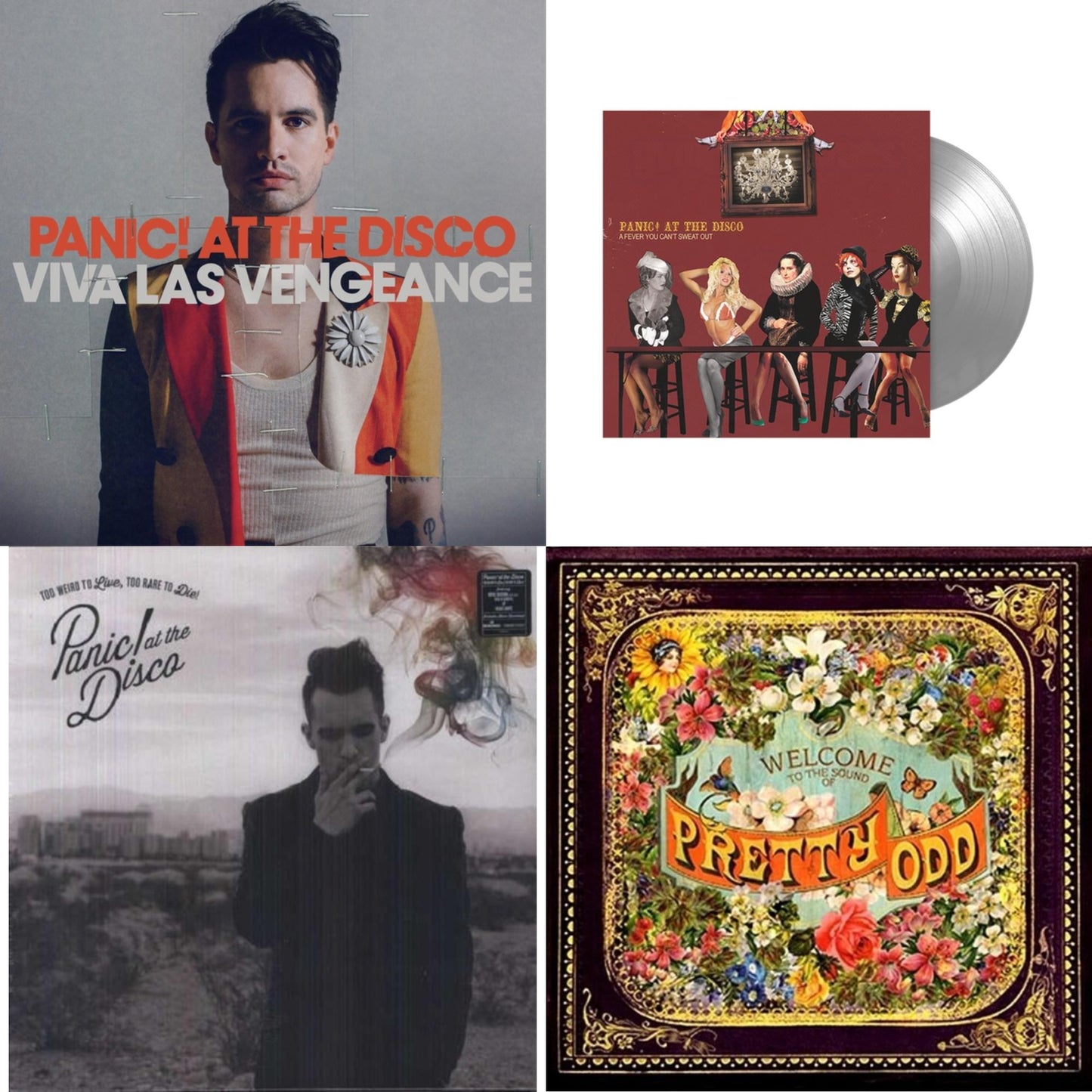 Panic! At The Disco - Viva Las Vengeance & Fever You Can't Sweat Out (Fbr 25Th Anniversary Edition/Silver LP Vinyl) & Too Weird To Live Too Rare To Die & Pretty Odd