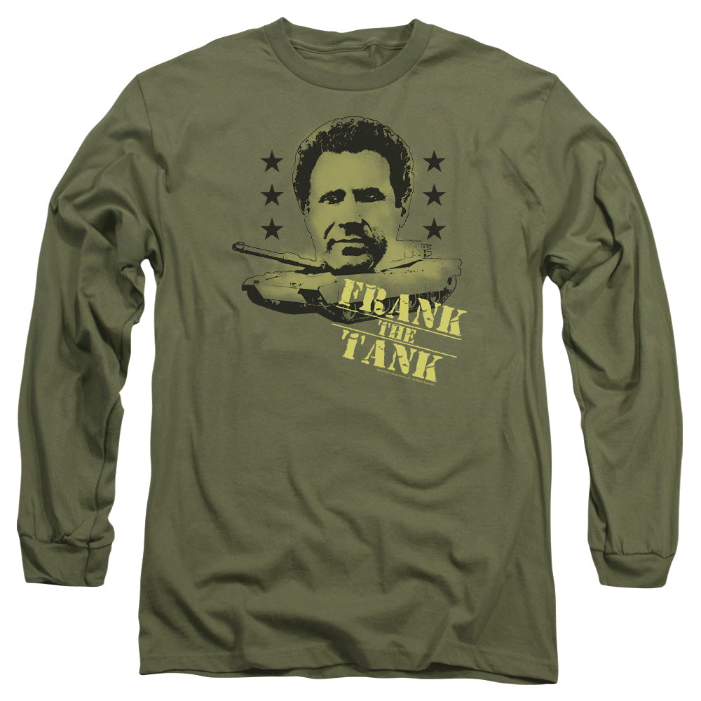 Old School Frank The Tank Mens Long Sleeve Shirt Military Green Officially Licensed
