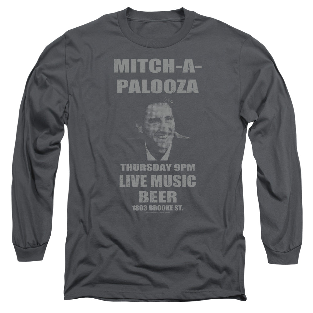 Old School Mitchapalooza Mens Long Sleeve Shirt Charcoal Officially Licensed