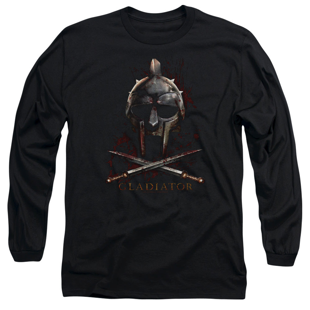 Gladiator Helmet Mens Long Sleeve Shirt Black Officially Licensed Officially Licensed