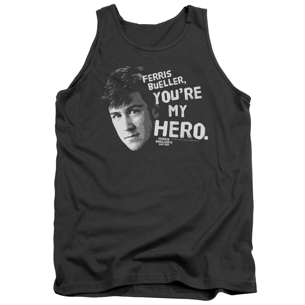 Ferris Bueller My Hero Mens Tank Top Shirt Charcoal Officially Licensed