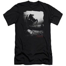 Load image into Gallery viewer, Sleepy Hollow Foggy Night Premium Bella Canvas Slim Fit Mens T Shirt Black