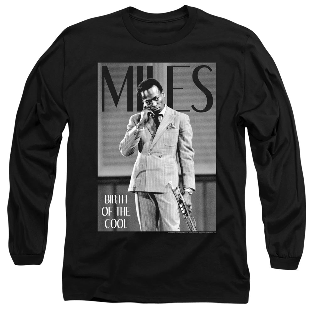 Miles Davis Simply Cool Mens Long Sleeve Shirt Black Officially Licensed
