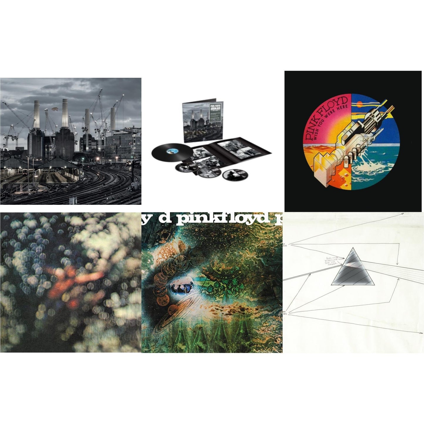 Pink Floyd - Animals (2018 Remix) (180G/LP/CD/Blu-Ray/DVD) & Animals (2018 Remix) (LP/CD/DVD/Blu-Ray/180G) & Wish You Were Here (Limited) & Obscured By Clouds (180G/2016 Version) & Saucerful Of Secrets (180G) & Dark Side Of The Moon Live At Wembley