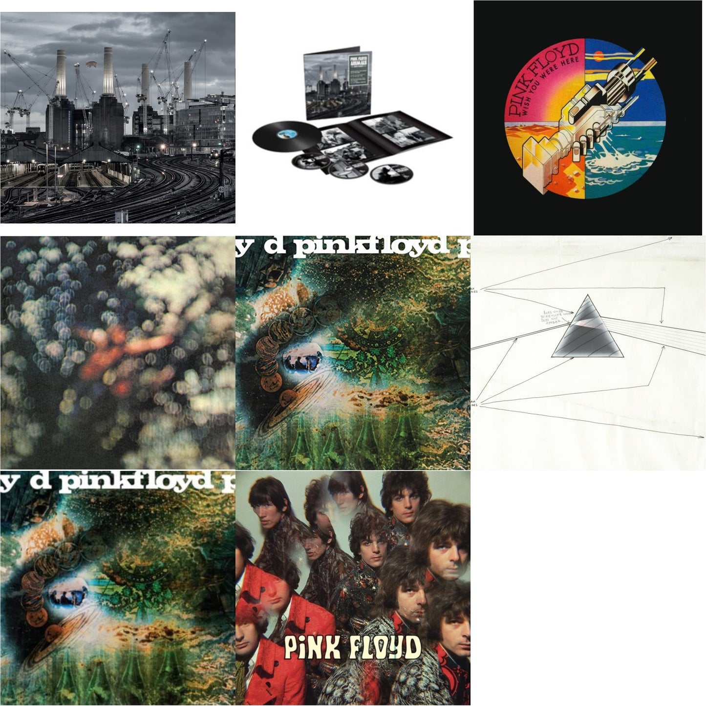 Pink Floyd - Animals (2018 Remix) (180G/LP/CD/Blu-Ray/DVD) & Animals (2018 Remix) (LP/CD/DVD/Blu-Ray/180G) & Wish You Were Here (Limited) & Obscured By Clouds (180G/2016 Version) & Saucerful Of Secrets (180G) & Dark Side Of The Moon Live At Wembley
