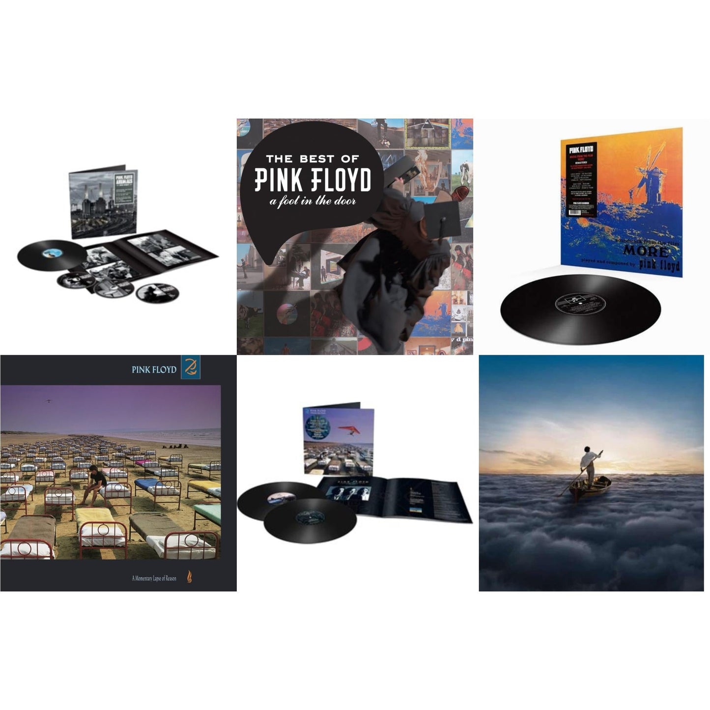 Pink Floyd - Animals (2018 Remix) (LP/CD/DVD/Blu-Ray/180G) & Momentary Lapse Of Reason (Remixed & Updated) (2LP) & Endless River (2LP/180G) & More (180G) & Momentary Lapse Of Reason (180G/Gatefold) (2016 Version) & Best Of Pink Floyd: A Foot In Door