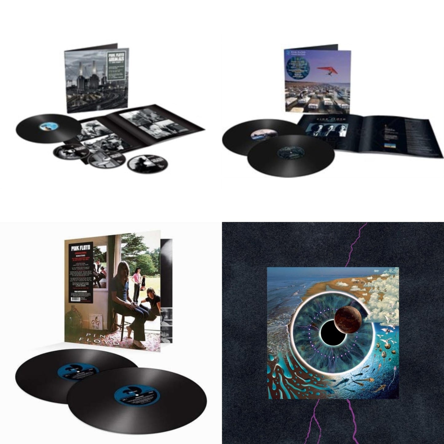 Pink Floyd - Animals (2018 Remix) (LP/CD/DVD/Blu-Ray/180G) & Momentary Lapse Of Reason (Remixed & Updated) (2LP) & Ummagumma (2LP/180G/2016 Version/Gatefold) & Pulse (180G/4LP/52 Pp Book)
