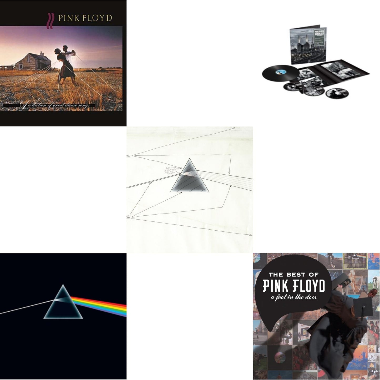 Pink Floyd - Animals (2018 Remix) (LP/CD/DVD/Blu-Ray/180G) & Dark Side Of The Moon Live At Wembley Empire Pool 1974 & Dark Side Of The Moon (50Th Anniversary Remaster) & Collection Of Great Dance Songs (180G) & Best Of Pink Floyd: A Foot In Door