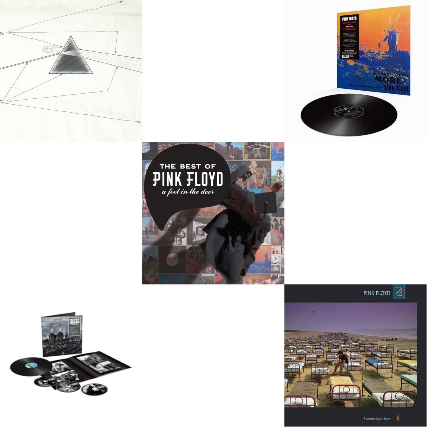 Pink Floyd - Animals (2018 Remix) (LP/CD/DVD/Blu-Ray/180G) & Dark Side Of The Moon Live At Wembley Empire Pool 1974 & More (180G) & Momentary Lapse Of Reason (180G/Gatefold) (2016 Version) & Best Of Pink Floyd: A Foot In Door (2LP/180G Vinyl)