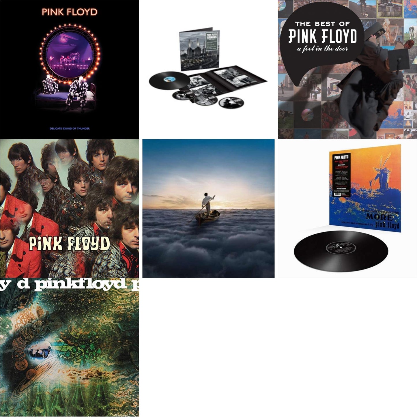 Pink Floyd - Animals (2018 Remix) (LP/CD/DVD/Blu-Ray/180G) & Delicate Sound Of Thunder (3LP) & Endless River (2LP/180G) & Piper At The Gates Of Dawn (180G/2016 Version) & Saucerful Of Secrets (180G) & More (180G) & Best Of Pink Floyd: A Foot In Door