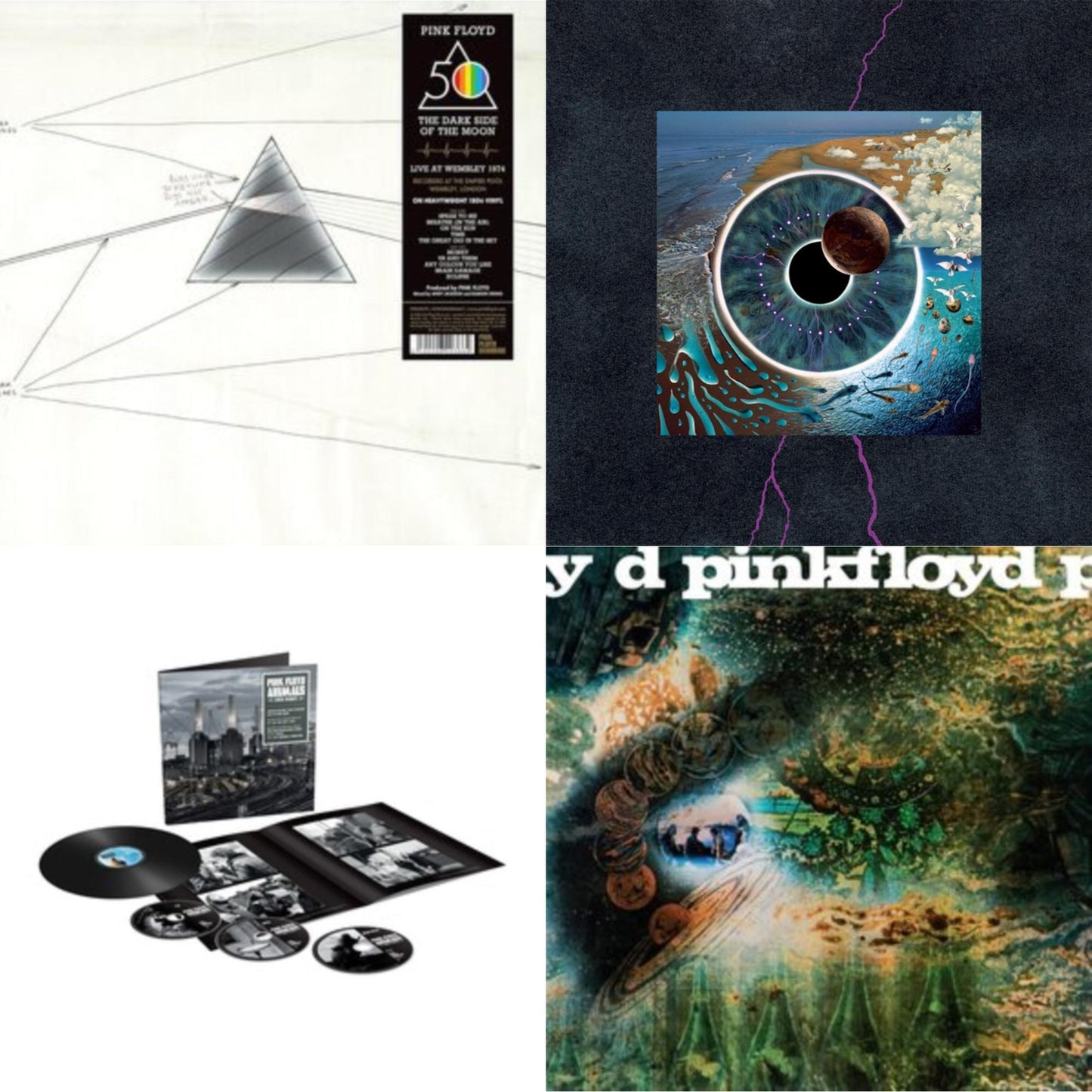 Pink Floyd - Dark Side Of The Moon: Live At Wembley Empire Pool, London, 1974 (180G) & Pulse (180G/4LP/52 Pp Book) & Animals (2018 Remix) (LP/CD/DVD/Blu-Ray/180G) & Saucerful Of Secrets (Mono/180G)