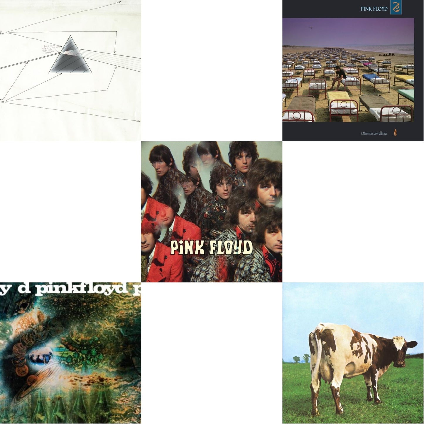 Pink Floyd - Piper At The Gates Of Dawn (Mono Version) & Saucerful Of Secrets (Mono/180G) & Dark Side Of The Moon Live At Wembley Empire Pool 1974 & Atom Heart Mother (180G/Gatefold/2016 Version) & Momentary Lapse Of Reason (180G/Gatefold) (2016